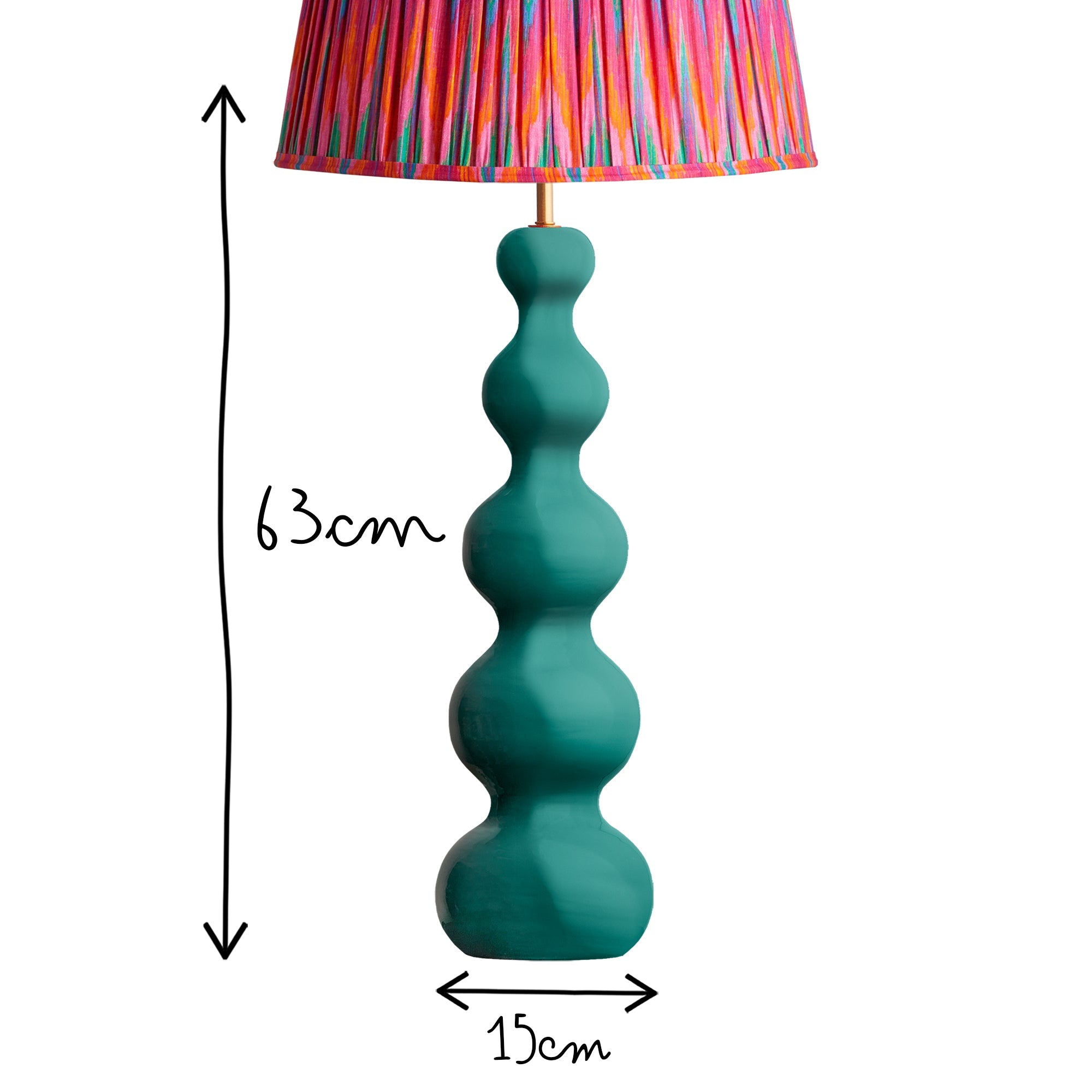 Larger Wobster table lamp in turquoise lacquered wood