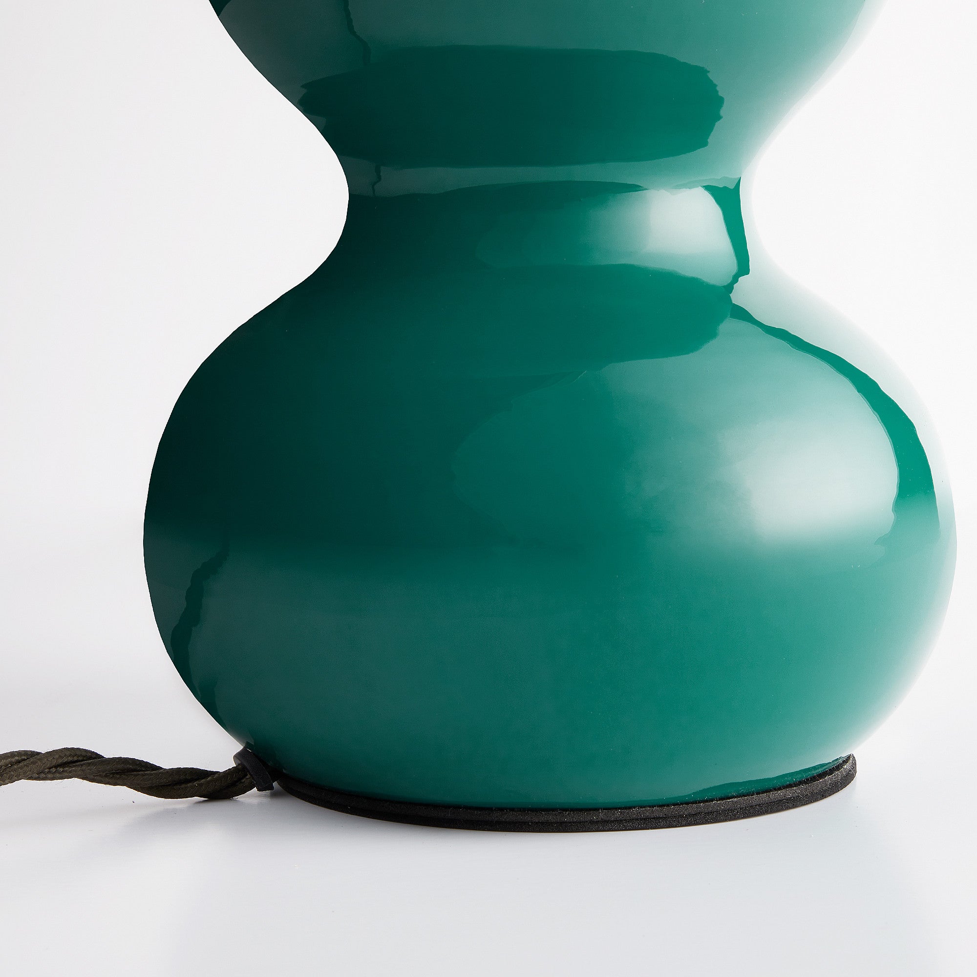 Larger Wobster table lamp in turquoise lacquered wood