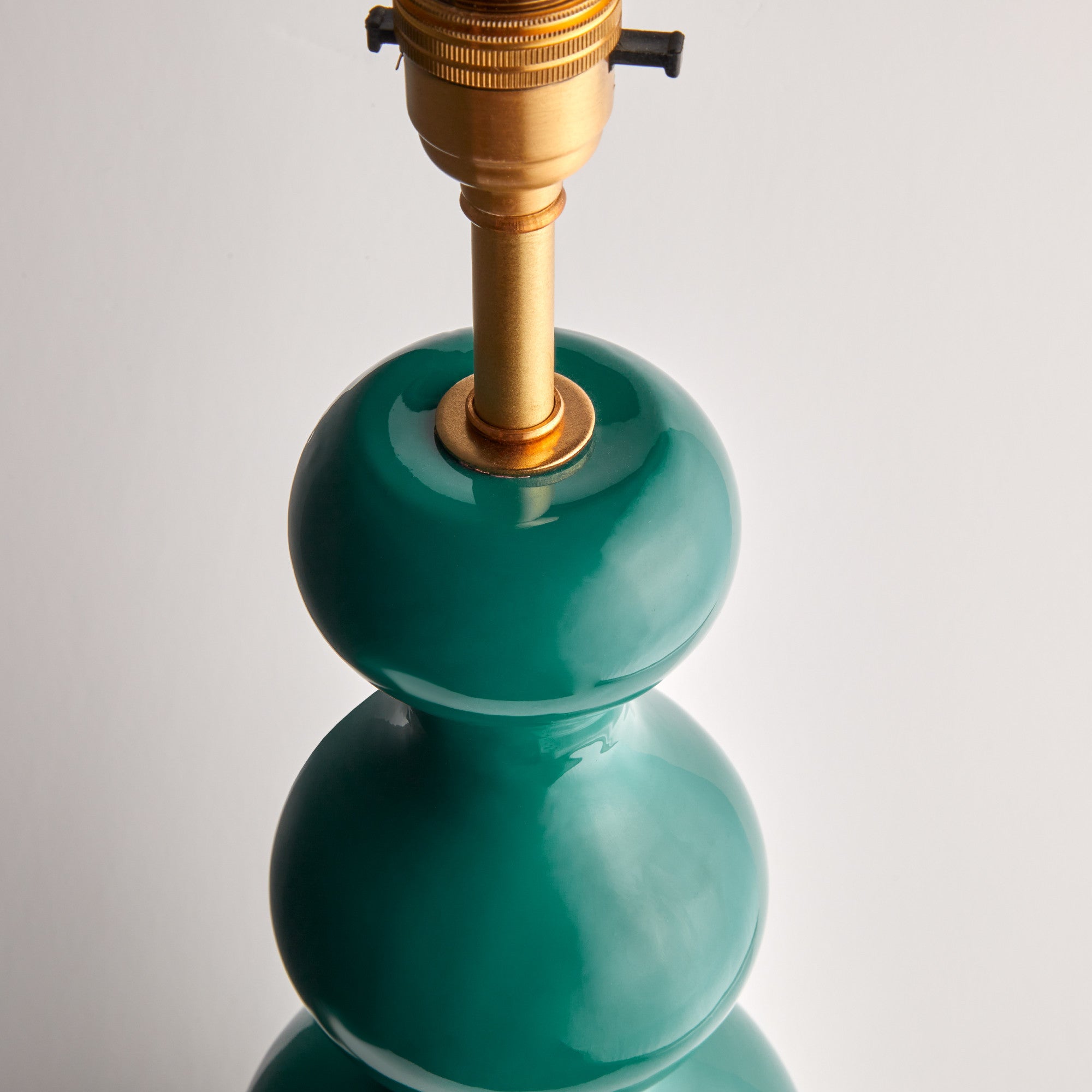 Larger Wobster table lamp in turquoise lacquered wood