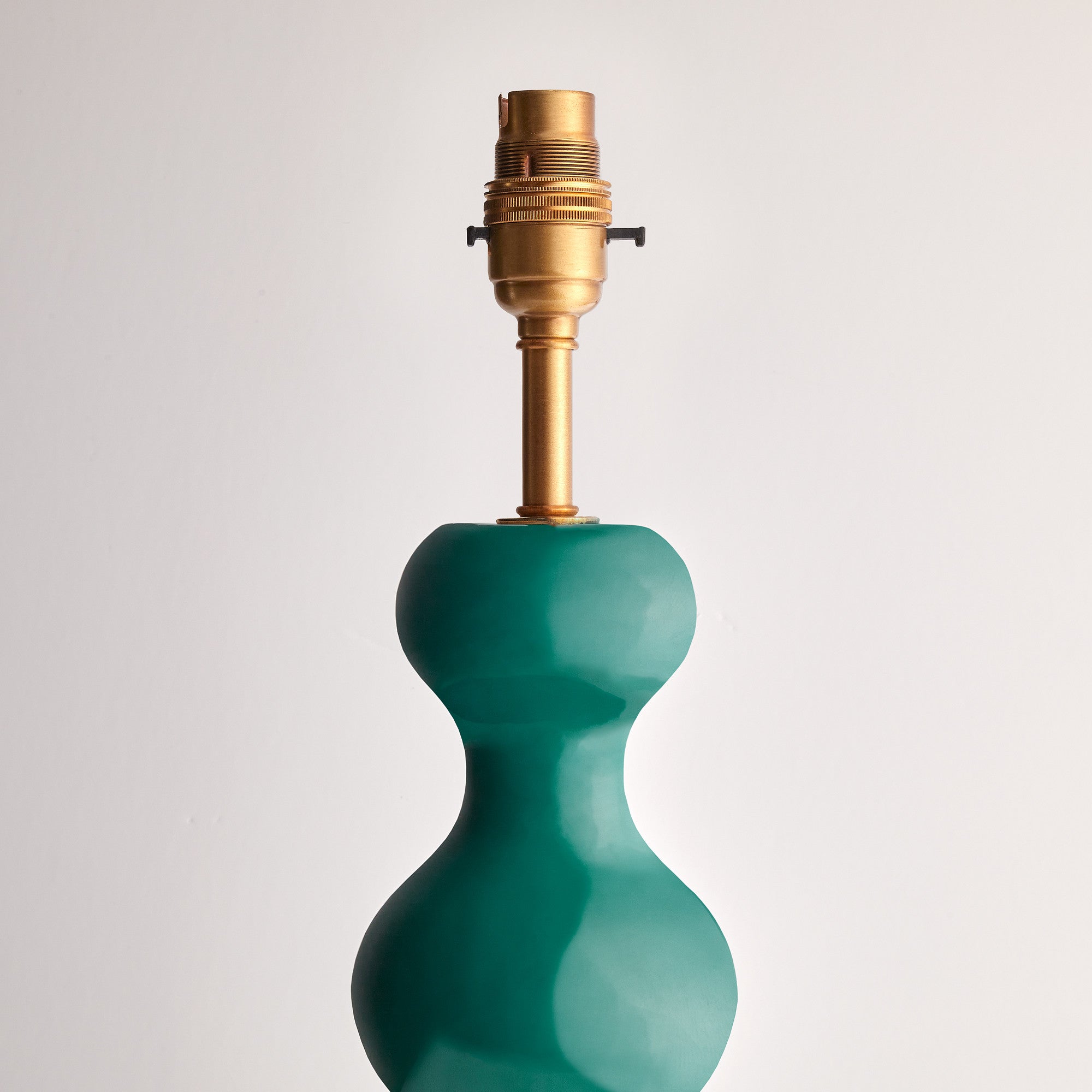 Larger Wobster table lamp in turquoise lacquered wood