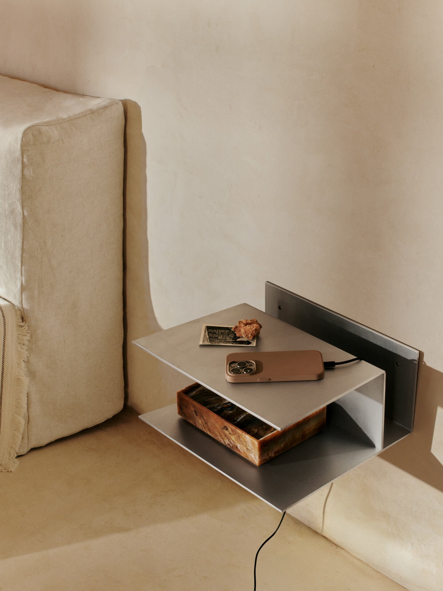 Lager Bedside Table - Aluminium