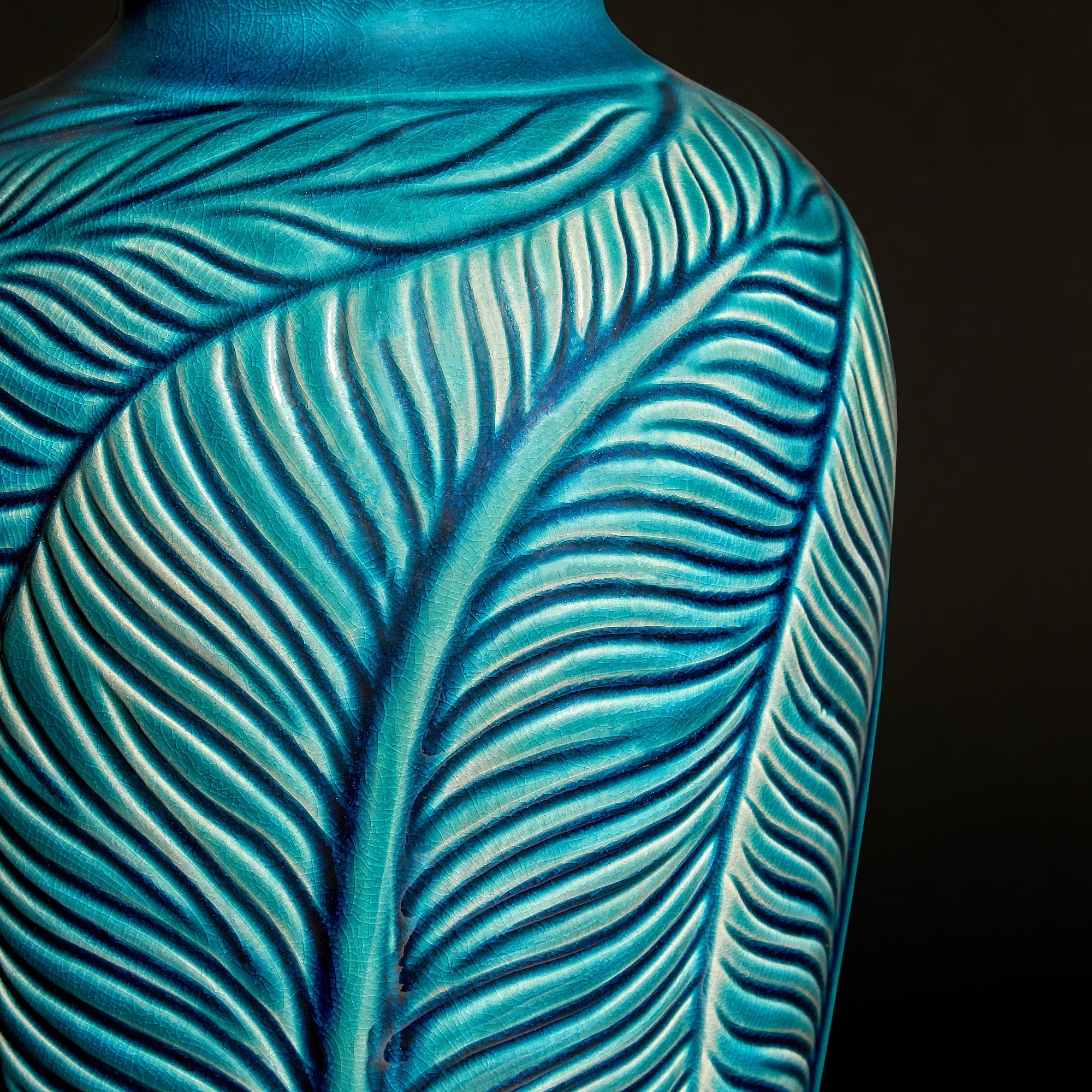 Smaller Bonello bedside lamp in blue