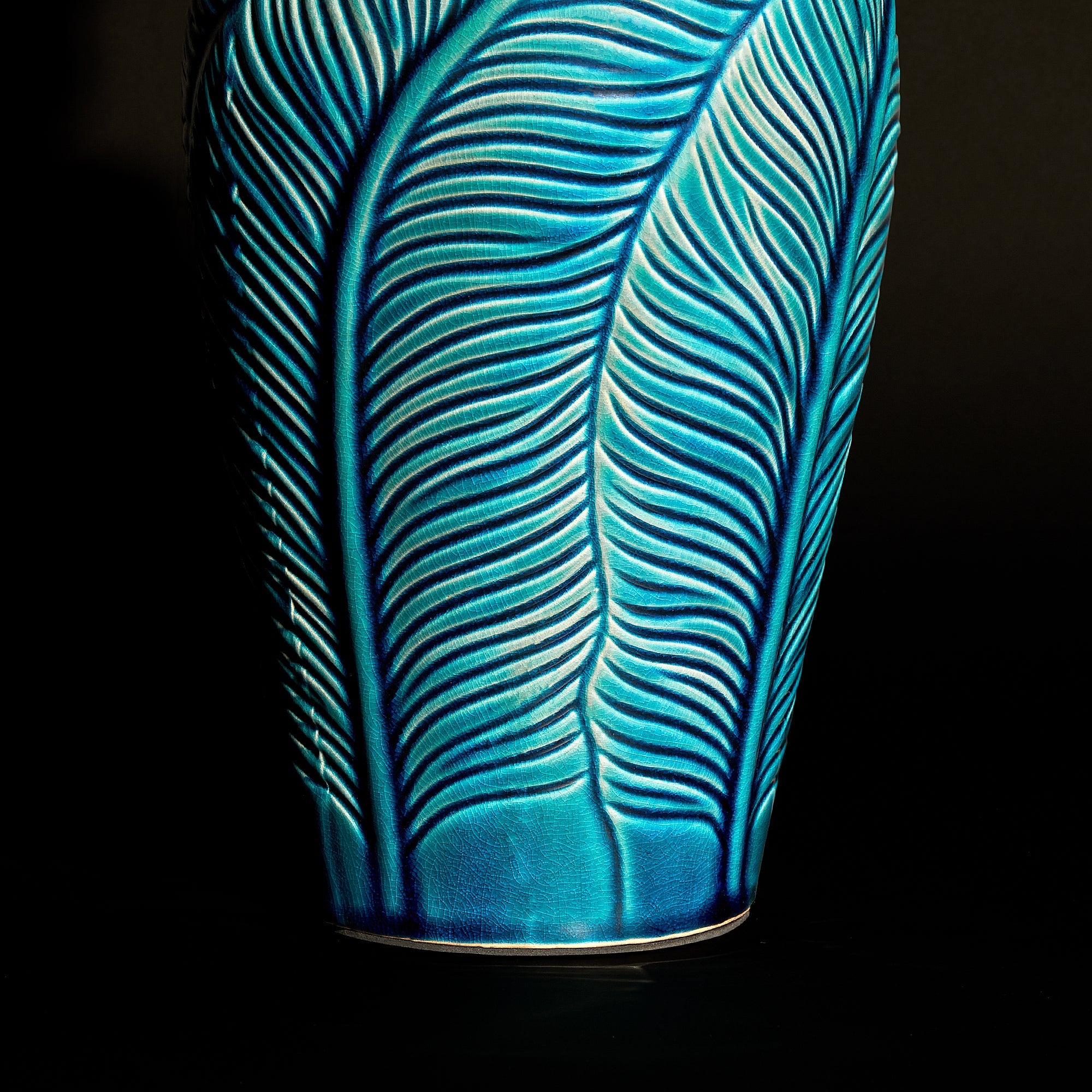 Smaller Bonello bedside lamp in blue