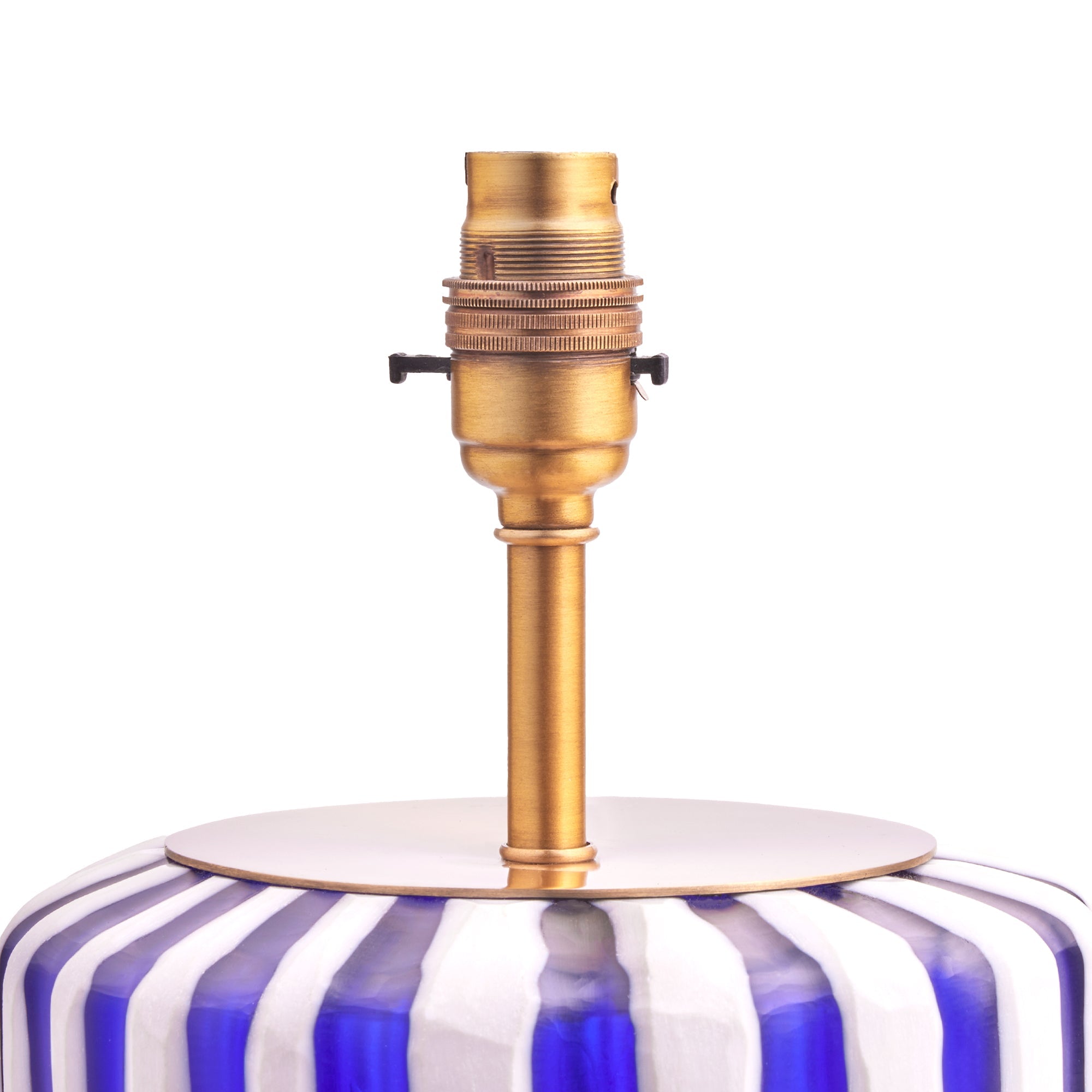 Candy table lamp in blue and white glass