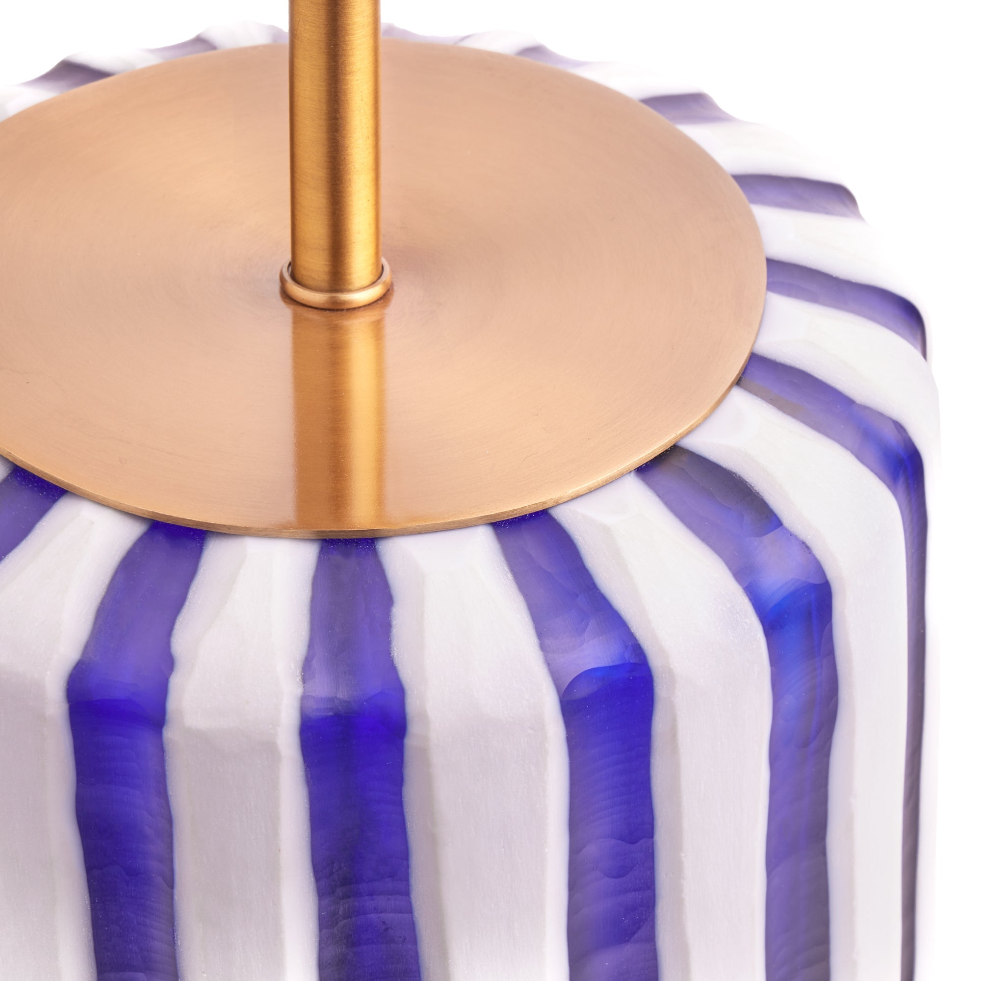 Candy table lamp in blue and white glass