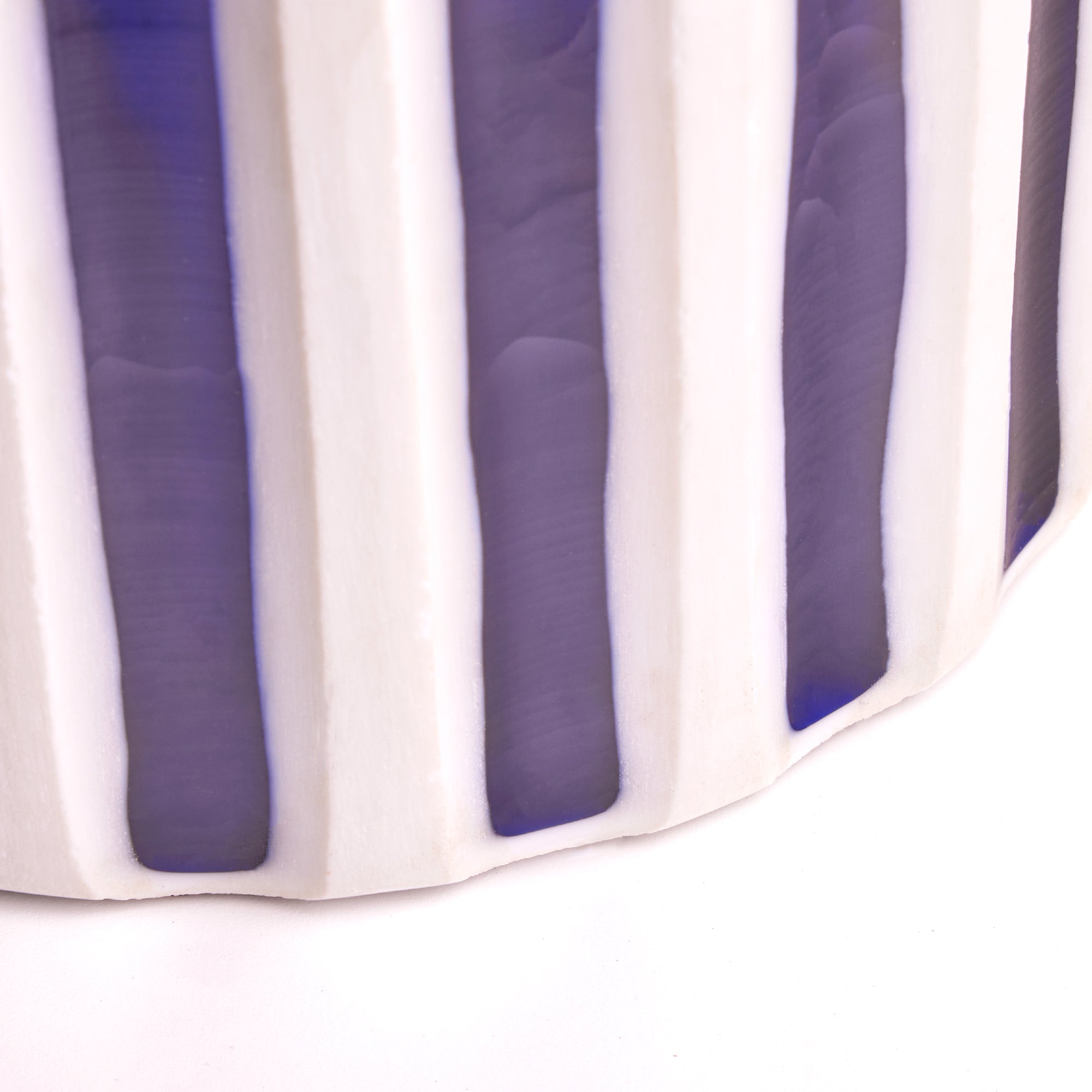 Candy table lamp in blue and white glass
