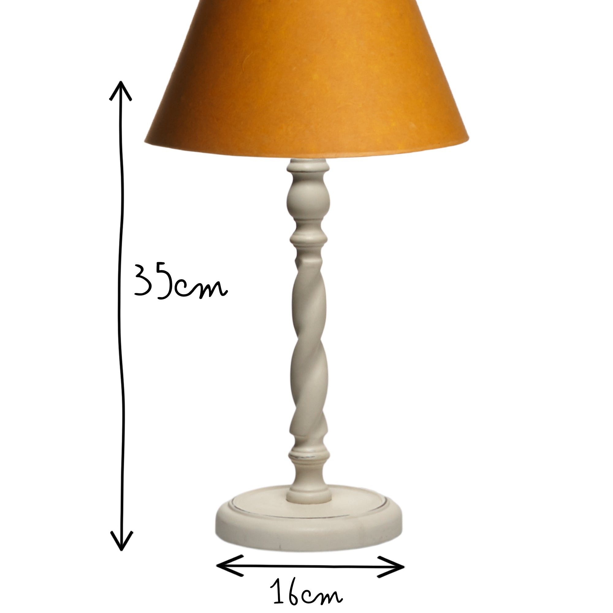 Holly table lamp in distressed white