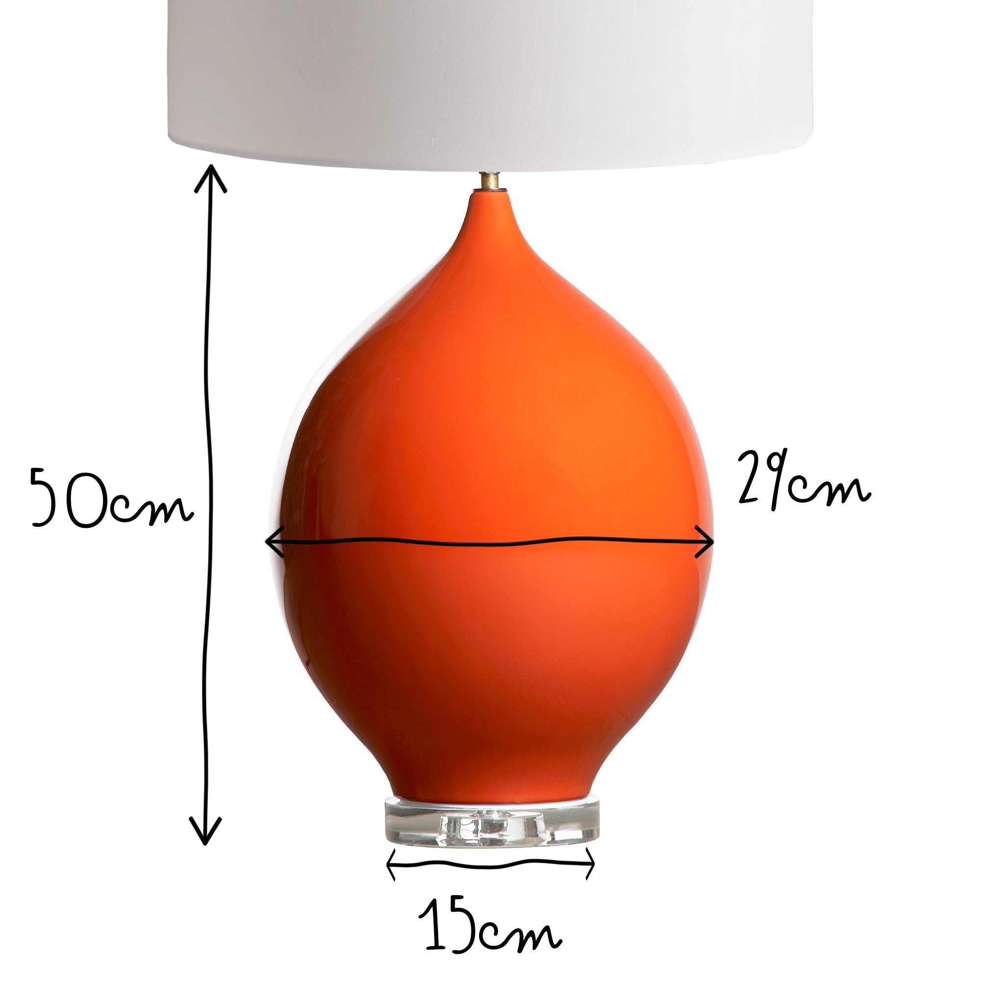 Kilda table lamp in orange ceramic