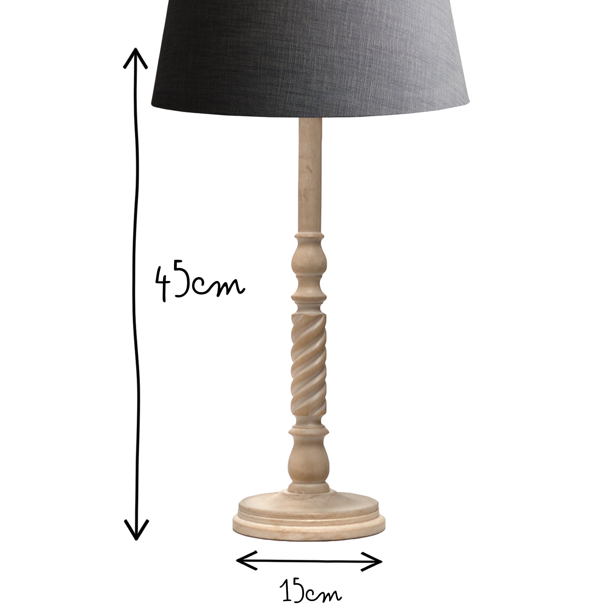 Paolo table lamp in natural whitewash