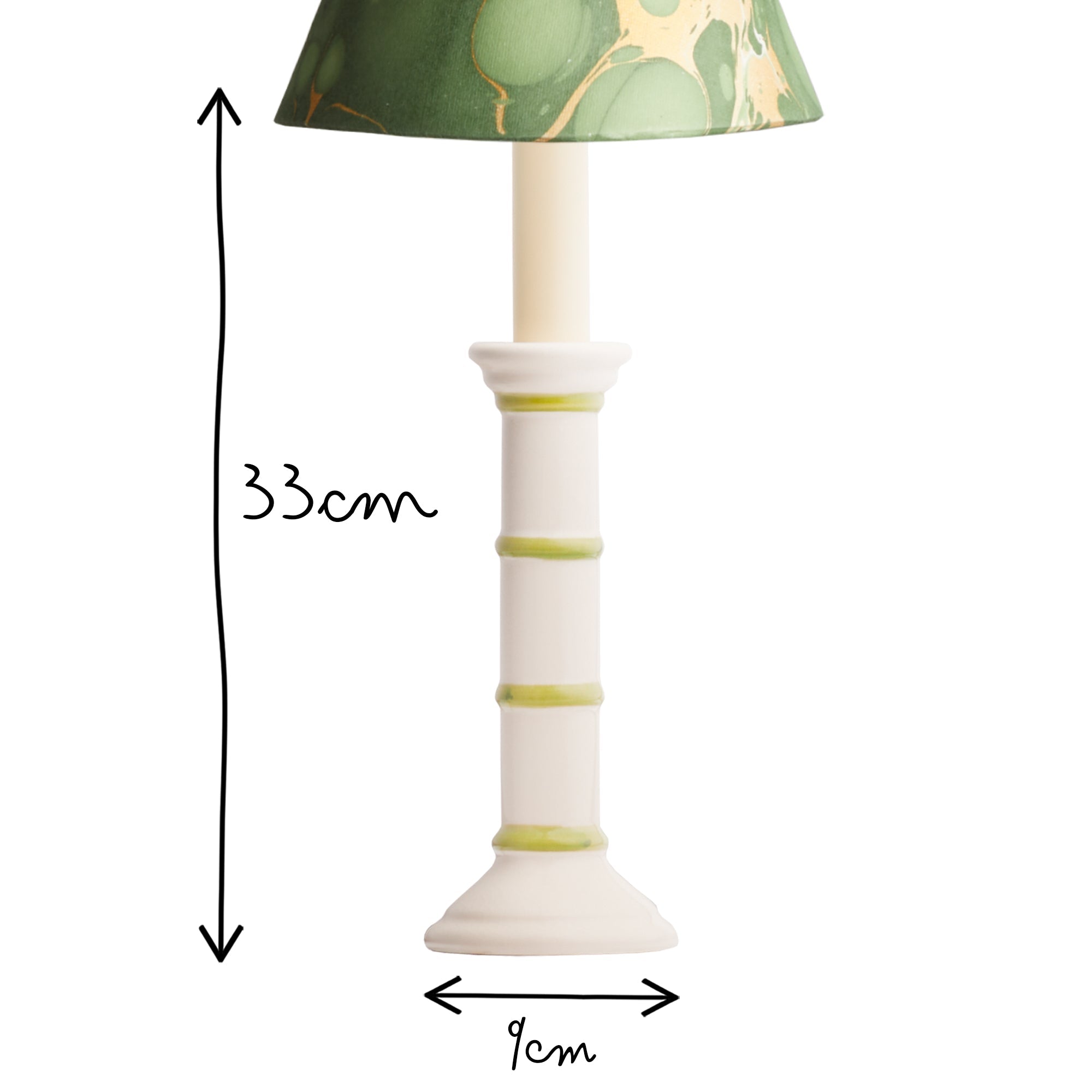 Randall table lamp in stone and green