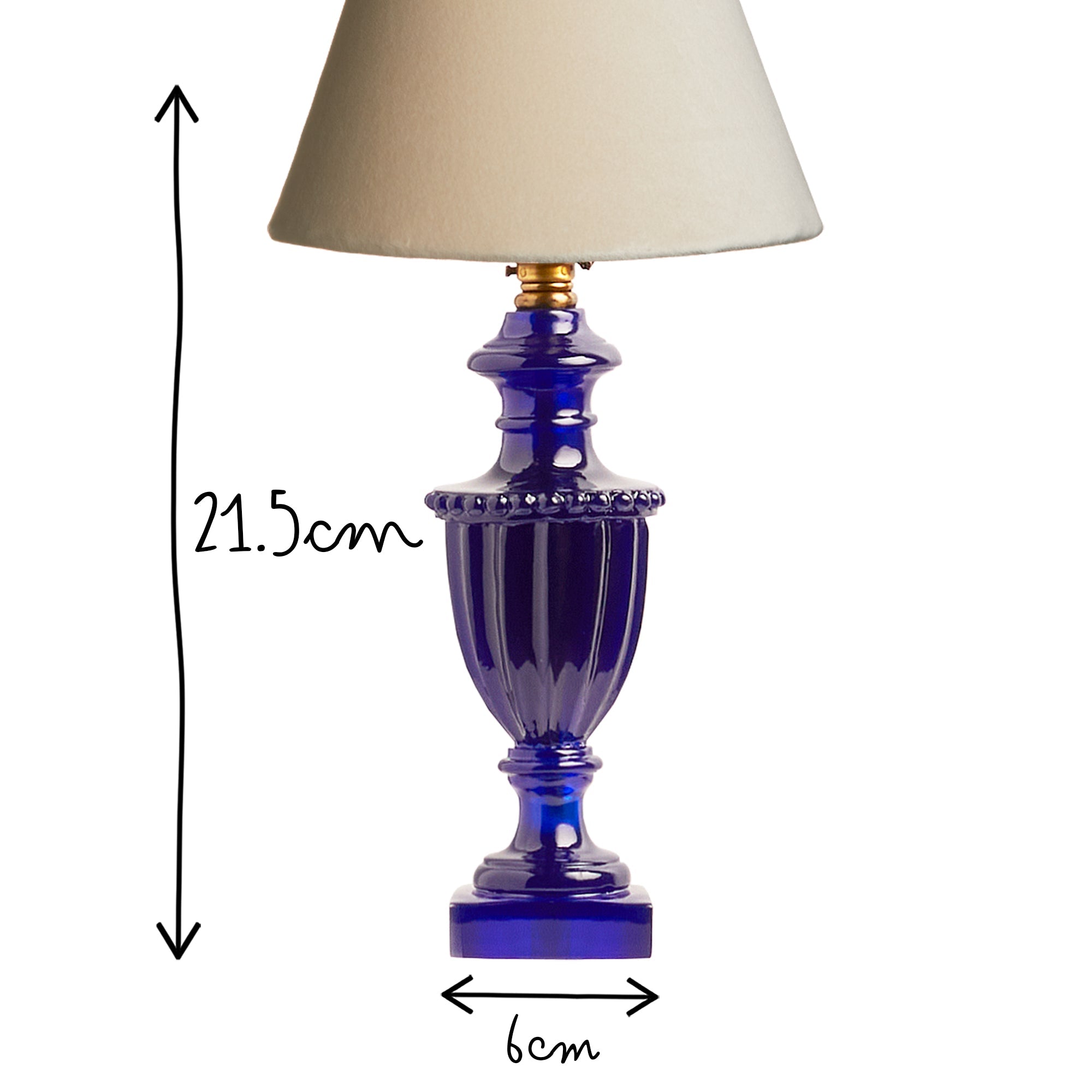 Urnie bedside lamp in blue resin