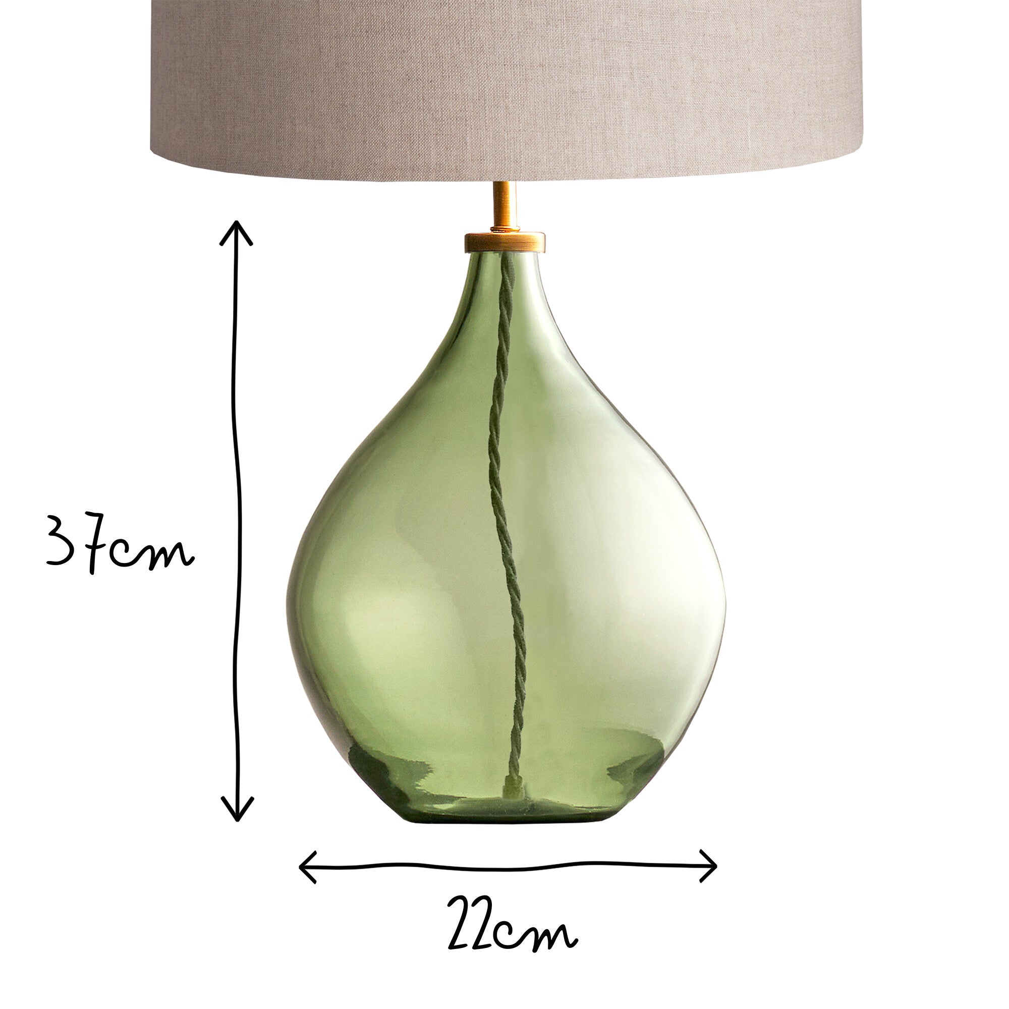 Kardish table lamp in green glass
