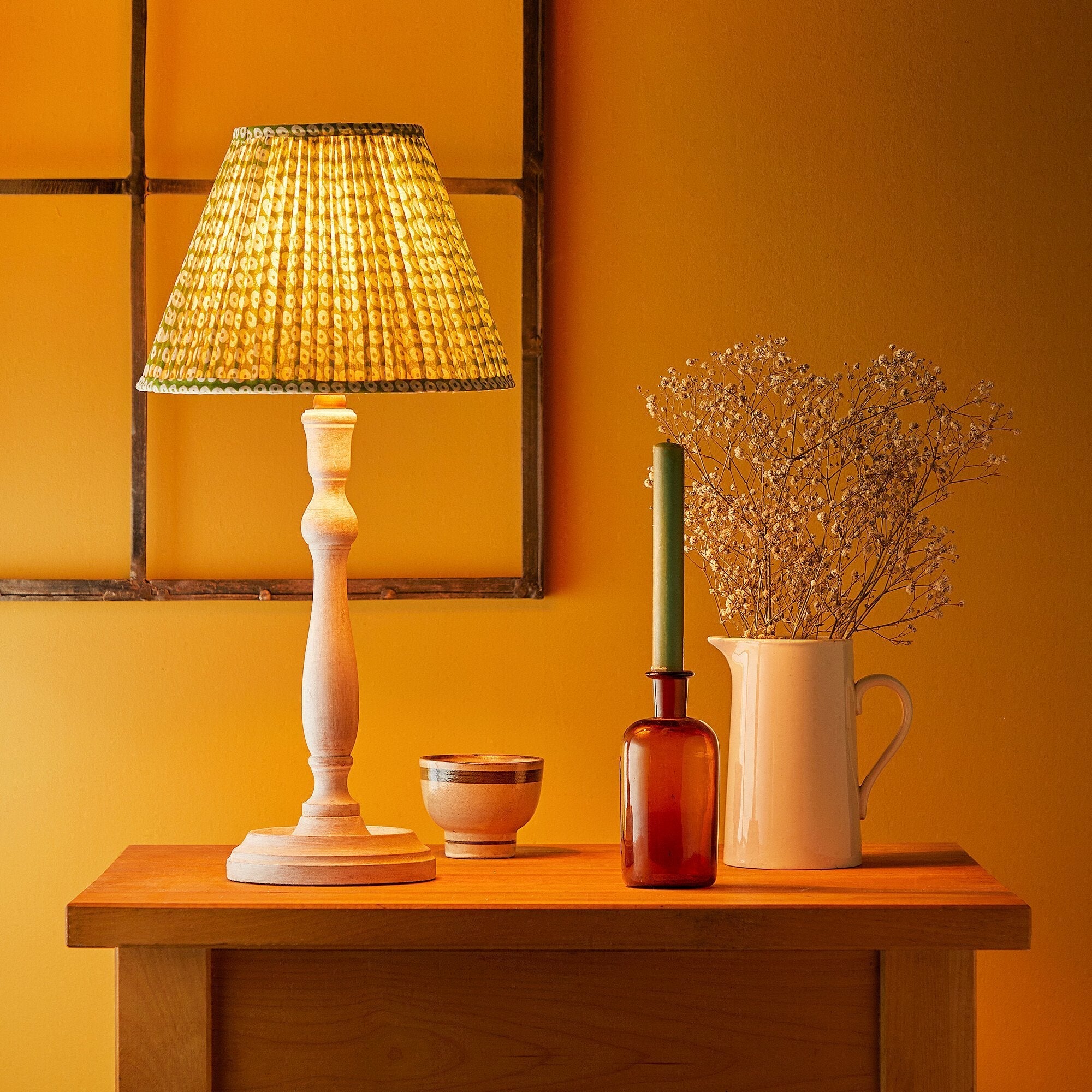 Sophie table lamp in natural whitewash