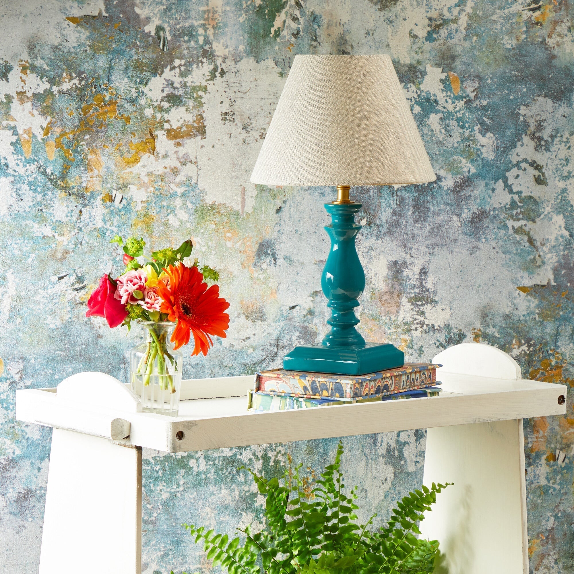 Wilma table lamp in turquoise