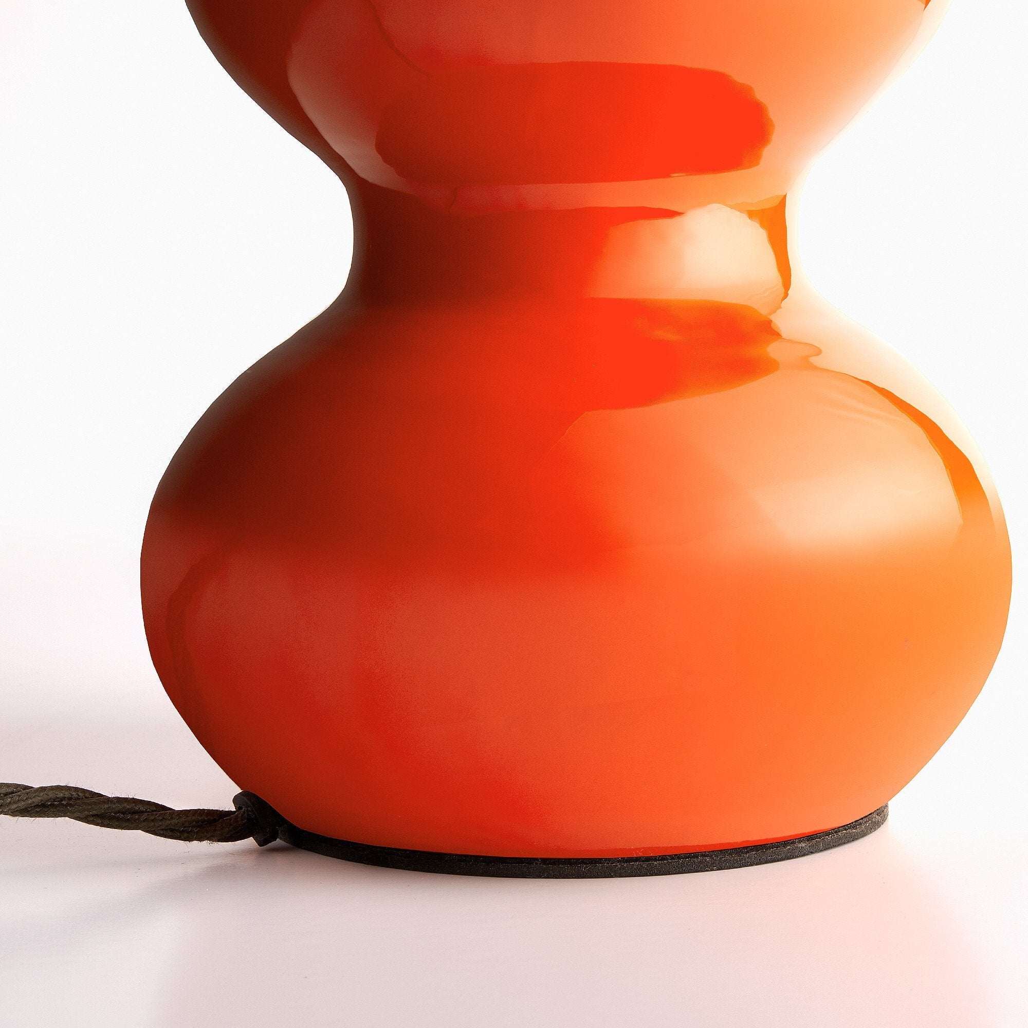 Larger Wobster table lamp in orange lacquered wood