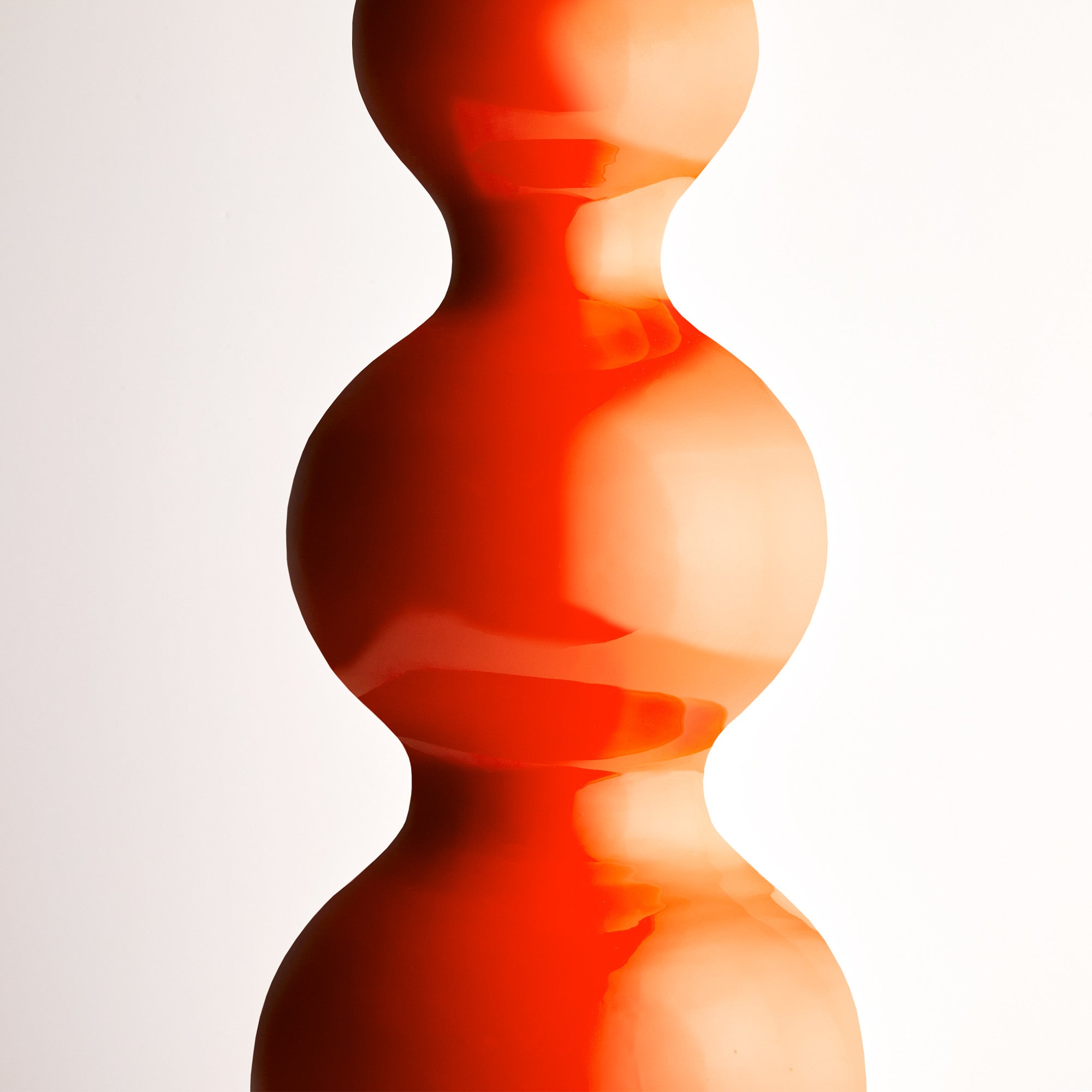 Larger Wobster table lamp in orange lacquered wood