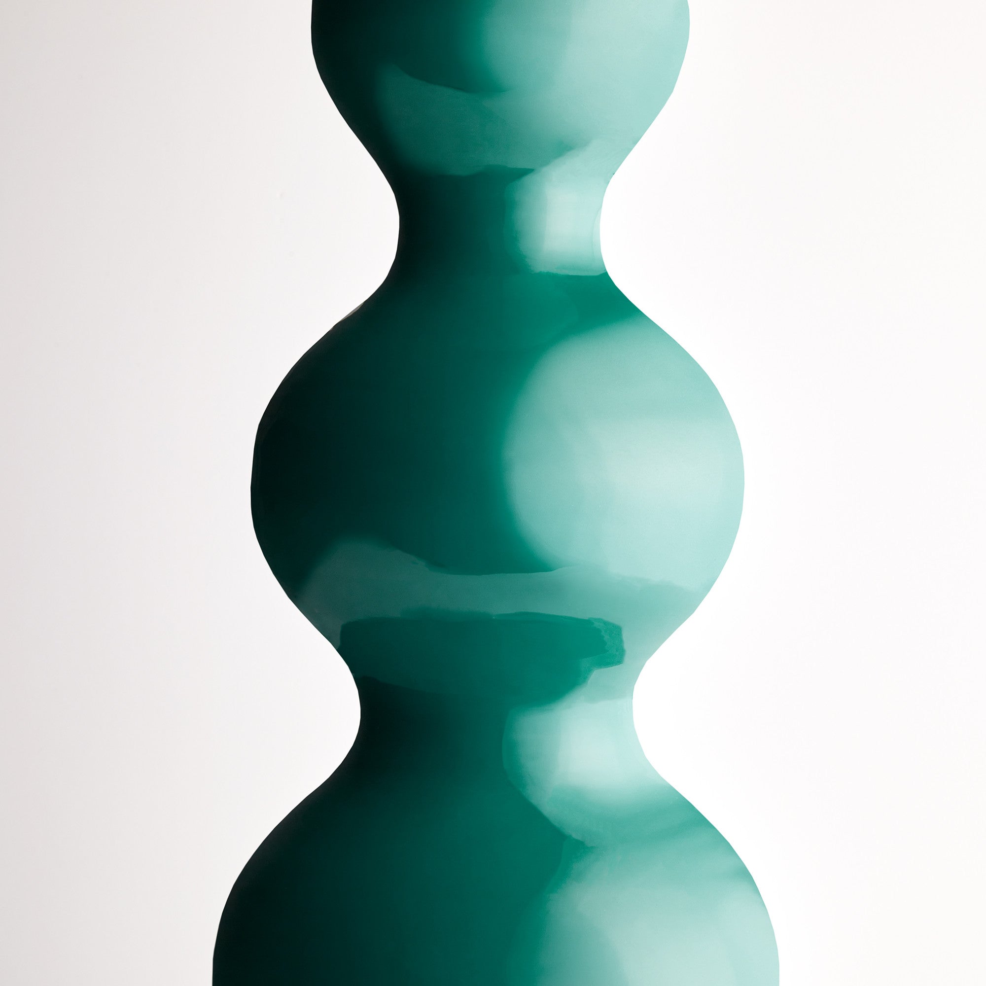 Larger Wobster table lamp in turquoise lacquered wood